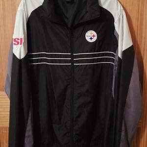 Reebok Black and Gray Windbreaker Jacket